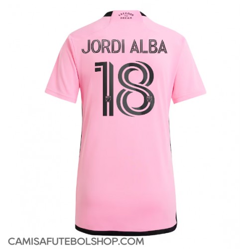 Camisa de time de futebol Inter Miami Jordi Alba #18 Replicas 1º Equipamento Feminina 2024-25 Manga Curta